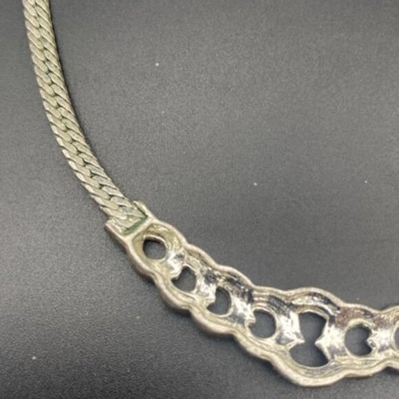 Vintage Christina Collection Necklace Rhinestone Silver Tone Collar 15+2" - Picture 9 of 9